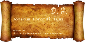 Dominus Honorátusz névjegykártya